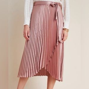 Anthropologie Maeve Paulina Pleated Midi Skirt in pink